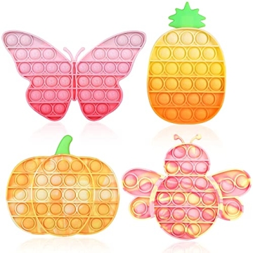 ASONA 4 Pack Poppers Bubble with Popping Sound Sensory Toys, Tie Dye Poppers Fidget Toys for Girls, ...