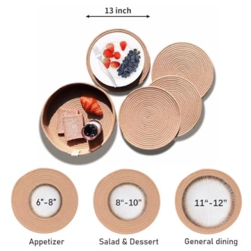 Art PineCone Round Placemats - Set of 4 Unique Table Decor