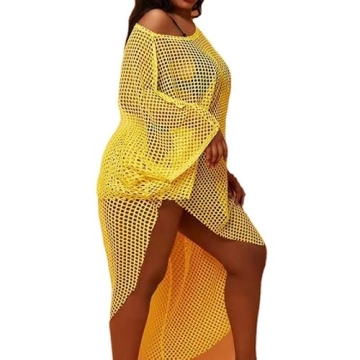 Jashlife Plus Size Crochet Swim Cover Up for Women