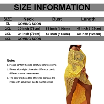 Jashlife Plus Size Crochet Swim Cover Up for Women