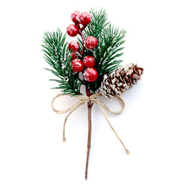 Red Berry Stems for Christmas Holiday Decor 8 PCS