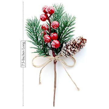 Red Berry Stems for Christmas Holiday Decor 8 PCS