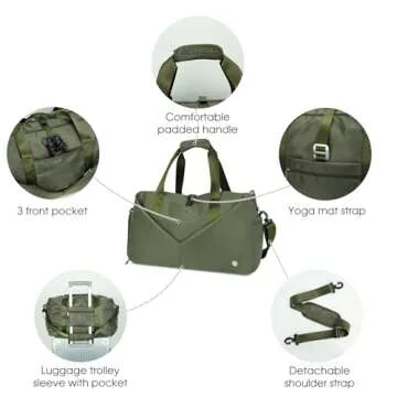 Ceneda 20" Gym Duffel Bag with Wet Pocket for Women