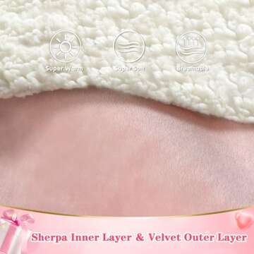 Waitu Wearable Blanket Sweatshirt Gifts for Women and Men, Sherpa Wearable Blanket Adult, Oversized Blanket Hoodie, Thick Sherpa Blanket, Warm Body Blanket Robe - Pink