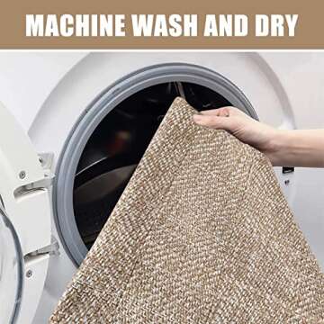 Collive Hand-Woven Runner Rug - Washable Entryway Rug