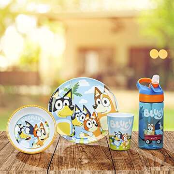 Zak Designs Bluey Kids Dinnerware Set – Fun and Safe 3-Piece Melamine Set for Children