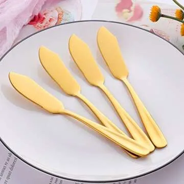 Stylish Gold Butter Knives Set of 6 for Elegant Dining