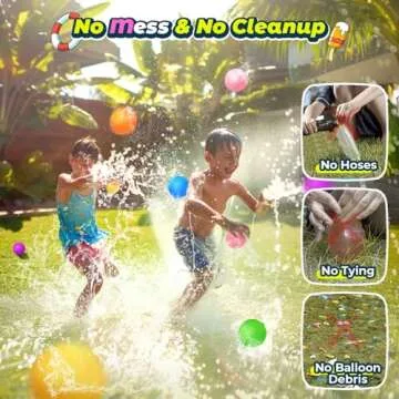 SOPPYCID Reusable Water Balloons, Easy Quick Fill & Self-Sealing Water Bombs, Soft Silicone Water Splash Ball, Magnetic Water Ball for Outdoor Games, Summer Party(8Pcs)