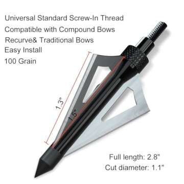 Sinbadteck 100 Grain Hunting Broadheads - Ultimate Precision and Power