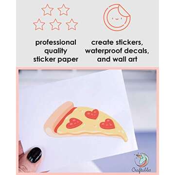 Craftables Waterproof Inkjet Sticker Paper for Custom Stickers