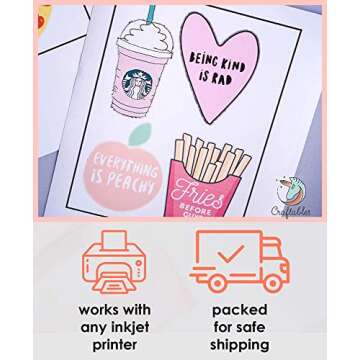 Craftables Waterproof Inkjet Sticker Paper for Custom Stickers