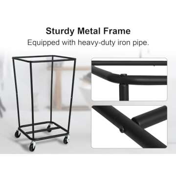 StorageWorks Laundry Hamper with Wheels, 160L Large Hampers for Laundry Rolling Laundry Basket, Dirty Clothes Hamper for Hotel, Home, Closet, Dorm, Beige, 1-Pack