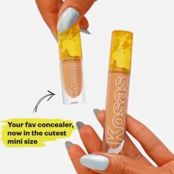 Kosas Mini Revealer Concealer - Medium Coverage Makeup, Conceals Dark Circles Under the Eyes, Dark Spots and Blemishes (Tone 04)