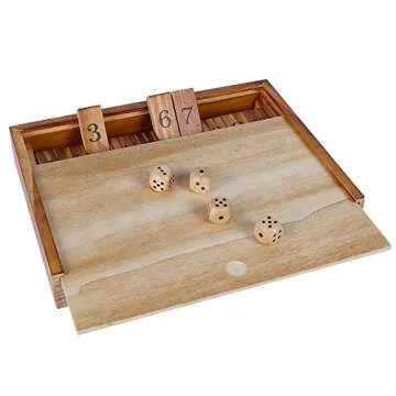 Glintoper Shut The Box & 4 in a Row Tables Game Set, Classic Wood Dice Game with Numbers & Line Up 4 Game for Kids Family, Living Room Rustic Coffee Table Decor, Travel Game Strategy Board Games