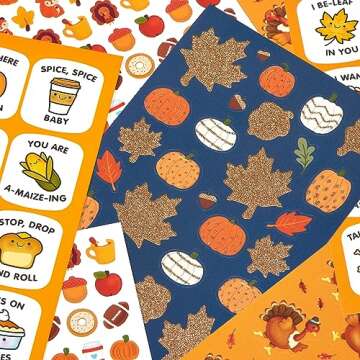 American Greetings 600-Count Thanksgiving Stickers for Kids, Assorted Thanksgiving Themes