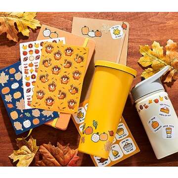 American Greetings 600-Count Thanksgiving Stickers for Kids, Assorted Thanksgiving Themes