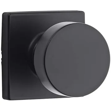 Kwikset Pismo Passage Knob - Modern Matte Black Doorknob with Microban Protection