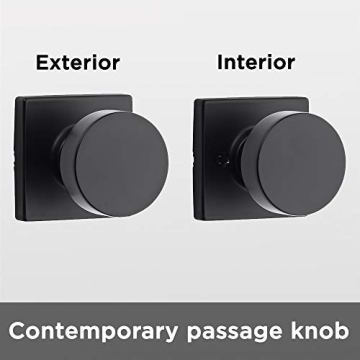 Kwikset Pismo Matte Black Interior Passage Door Knob