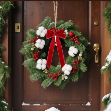 Senjie Velvet Ribbon Bows Set for Christmas Decor