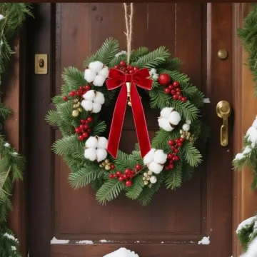 Senjie Velvet Ribbon Bows Set for Christmas Decor