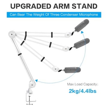 Adjustable Microphone Boom Arm for Streaming and Studio Use