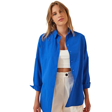 BIG DART Oversized Button Down Shirts for Women, Dressy Casual Long Sleeve Blouses Summer Tops Tunic...