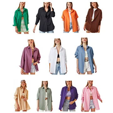 BIG DART Women's Oversized Button Down Shirt for Every Occasion