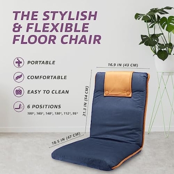 Adjustable bonVIVO Easy II Padded Floor Chair for Comfort