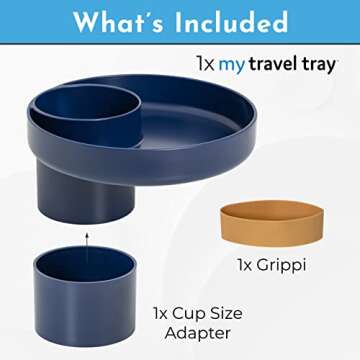 My Travel Tray Round, USA Made. Easily Convert Your existing Cup Holder to a Tray and Cup Holder for...