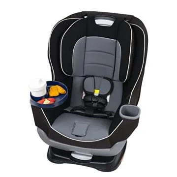 My Travel Tray Round, USA Made. Easily Convert Your existing Cup Holder to a Tray and Cup Holder for use in a Car Seat, Booster, Stroller, Golf Cart and Anywhere You Have a Cup Holder! - Navy