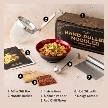 Hand-Pulled Noodles Kit Cooking Gifts for Valentines | Foodie Gift for Friends who Love Asian Cuisin...