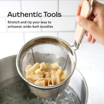 Hand-Pulled Noodles Kit Cooking Gifts for Valentines | Foodie Gift for Friends who Love Asian Cuisine using Top-Notch Kitchen Accessories Noodle Maker Present for Home Cooks & Teens Galentines Day