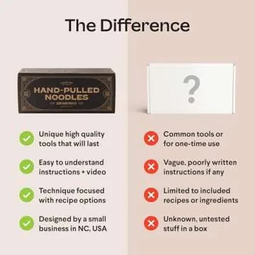 Hand-Pulled Noodles Kit Cooking Gifts for Valentines | Foodie Gift for Friends who Love Asian Cuisine using Top-Notch Kitchen Accessories Noodle Maker Present for Home Cooks & Teens Galentines Day