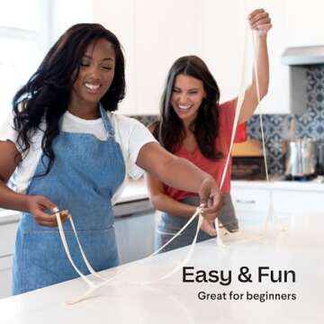 Hand-Pulled Noodles Kit Cooking Gifts for Valentines | Foodie Gift for Friends who Love Asian Cuisine using Top-Notch Kitchen Accessories Noodle Maker Present for Home Cooks & Teens Galentines Day