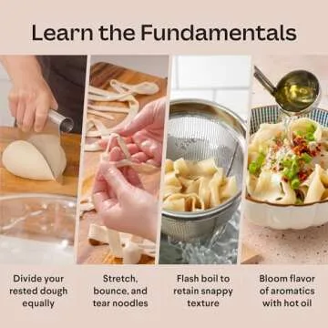 Hand-Pulled Noodles Kit Cooking Gifts for Valentines | Foodie Gift for Friends who Love Asian Cuisine using Top-Notch Kitchen Accessories Noodle Maker Present for Home Cooks & Teens Galentines Day