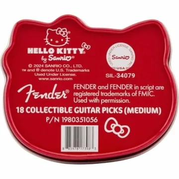 Fender Hello Kitty Pick Tin with 18 Guitar Picks