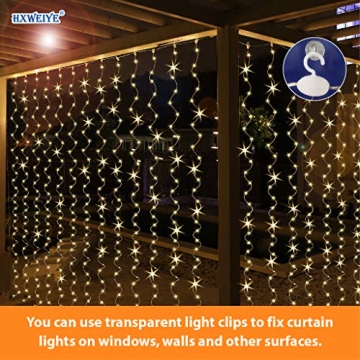 Dubh Fairy 300LED Curtain Lights - 8 Modes USB