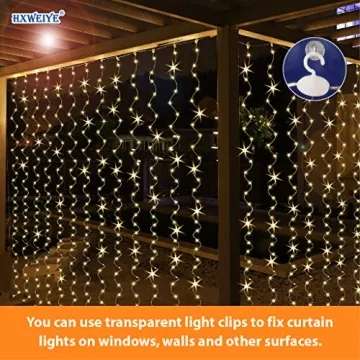 Dubh Fairy 300LED Curtain Lights - 8 Modes USB