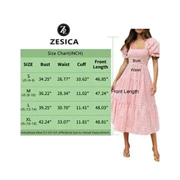 ZESICA Bohemian Summer Midi Dress for Women - Pink