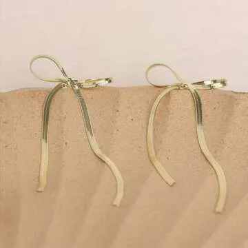 Elegant Agriajun Gold Bow Earrings for Women Statement