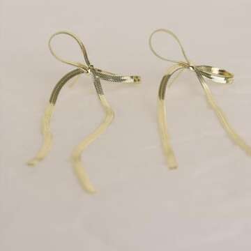 Elegant Agriajun Gold Bow Earrings for Women Statement