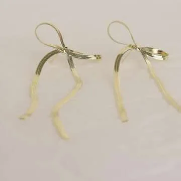 Elegant Agriajun Gold Bow Earrings for Women Statement