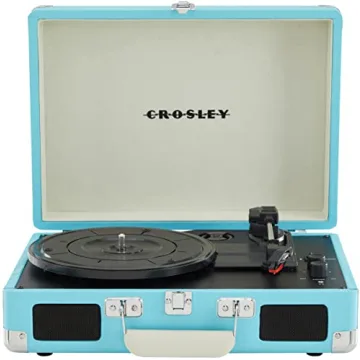 Crosley CR8005F-TU Cruiser Plus Vintage 3-Speed Bluetooth in/Out Suitcase Vinyl Record Player Turnta...
