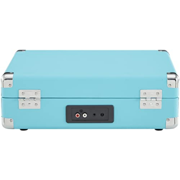 Crosley CR8005F-TU Cruiser Plus Vintage 3-Speed Bluetooth in/Out Suitcase Vinyl Record Player Turntable, Turquoise/White