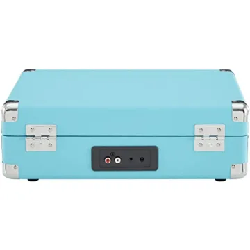 Crosley CR8005F-TU Cruiser Plus Vintage 3-Speed Bluetooth in/Out Suitcase Vinyl Record Player Turntable, Turquoise/White