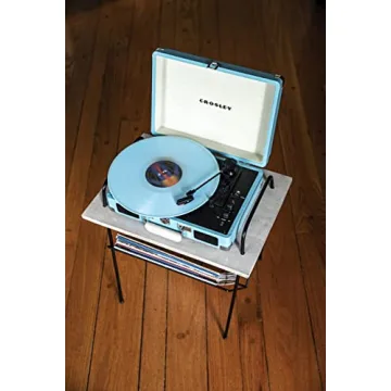 Crosley CR8005F-TU Cruiser Plus Vintage 3-Speed Bluetooth in/Out Suitcase Vinyl Record Player Turntable, Turquoise/White