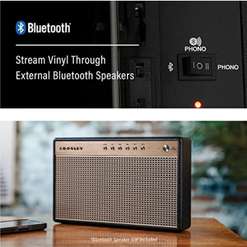 Crosley CR8005F-TU Cruiser Plus Vintage 3-Speed Bluetooth in/Out Suitcase Vinyl Record Player Turntable, Turquoise/White