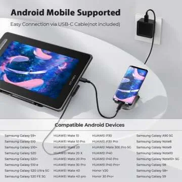 XP-PEN Artist12 2nd Drawing Tablet with Screen with XP-PEN 3 in 1 Cable for Artist 12 (2nd Gen)