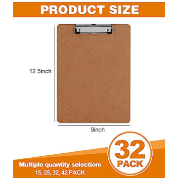 HERKKA 32 Pack Clipboards for Office and School Use