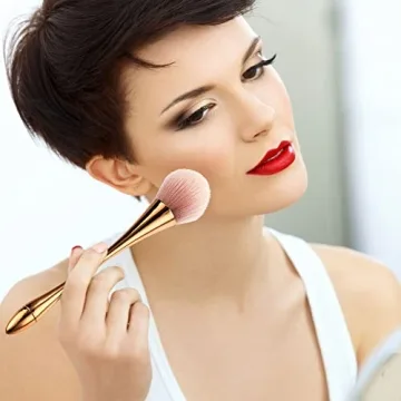 Rose Gold Kabuki Brush Set for Flawless Makeup Application